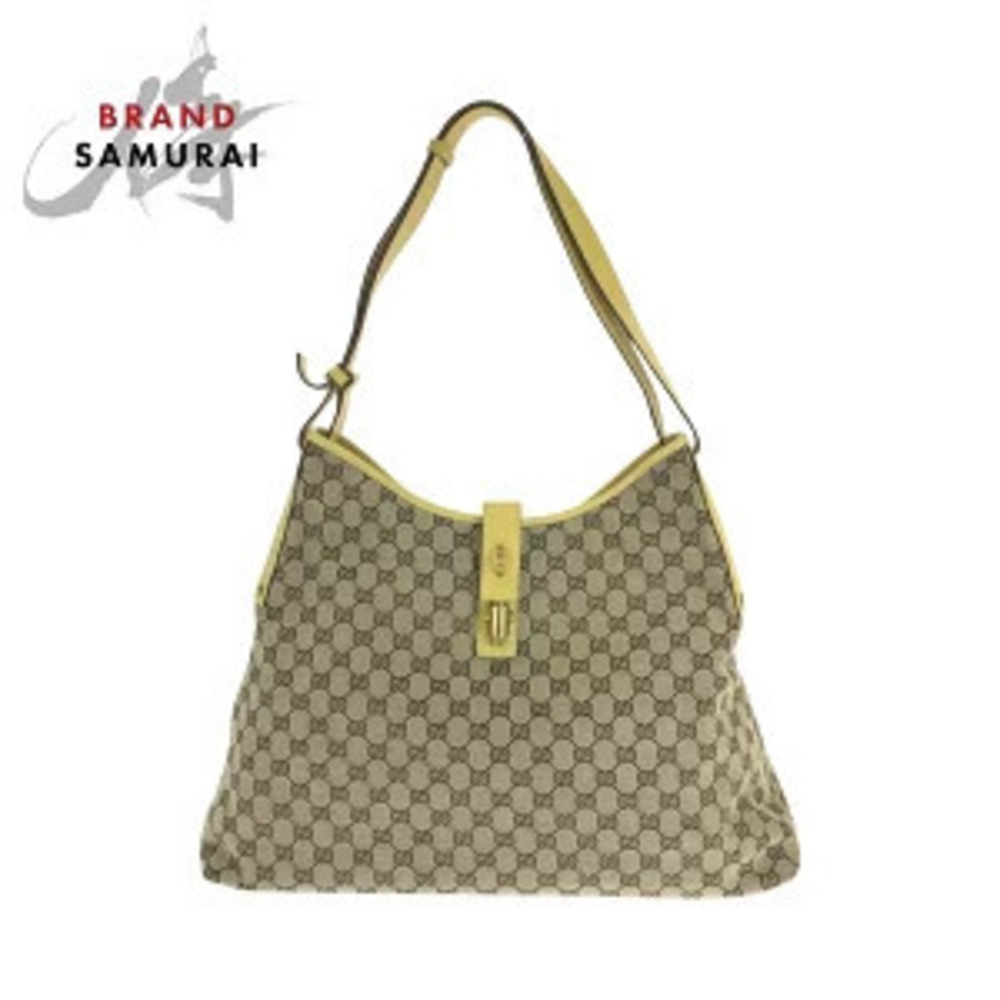 Gucci Jackie hobo shoulder bag beige yellow GG canvas